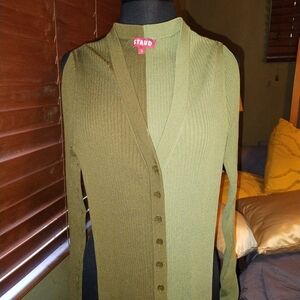 Staud Shoko Colorblock Ribbed Knit Dress Size Small